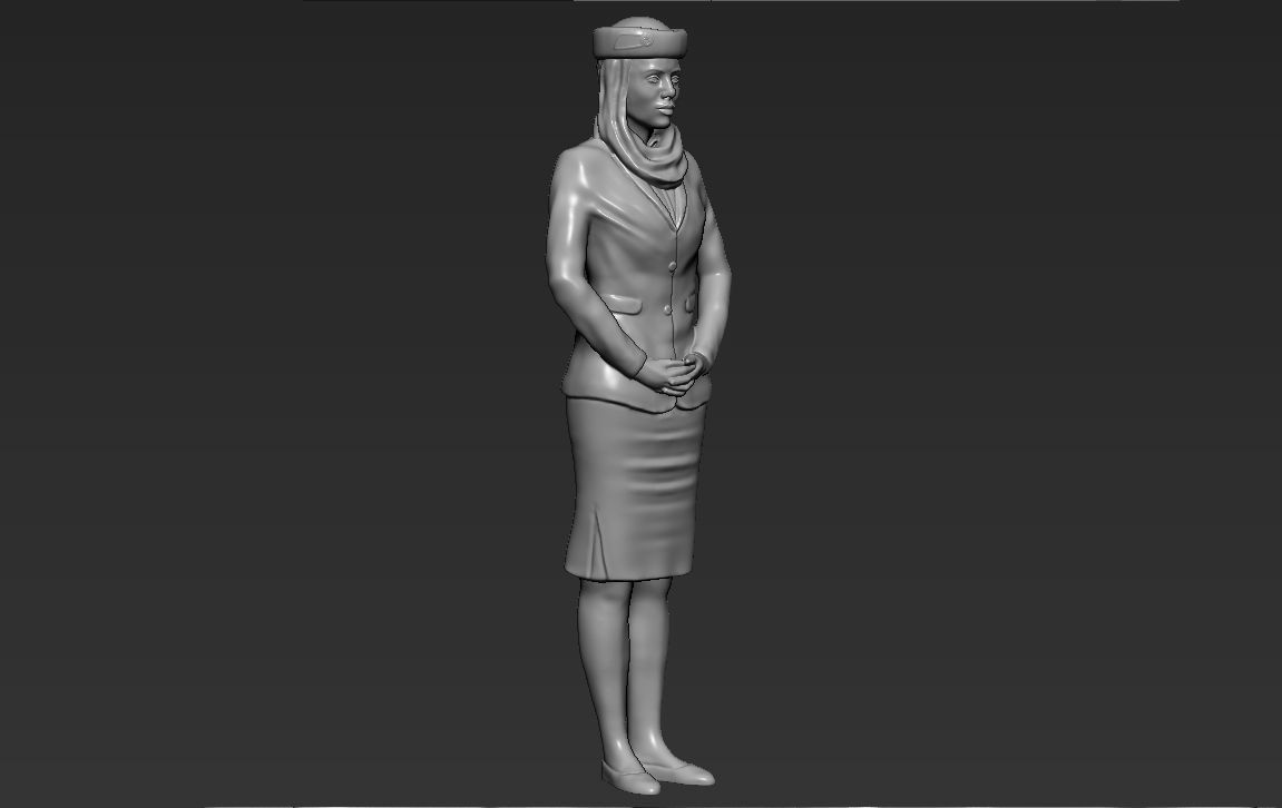 Emirates Airline stewardess ready for full color 3D printing 3D print model_57