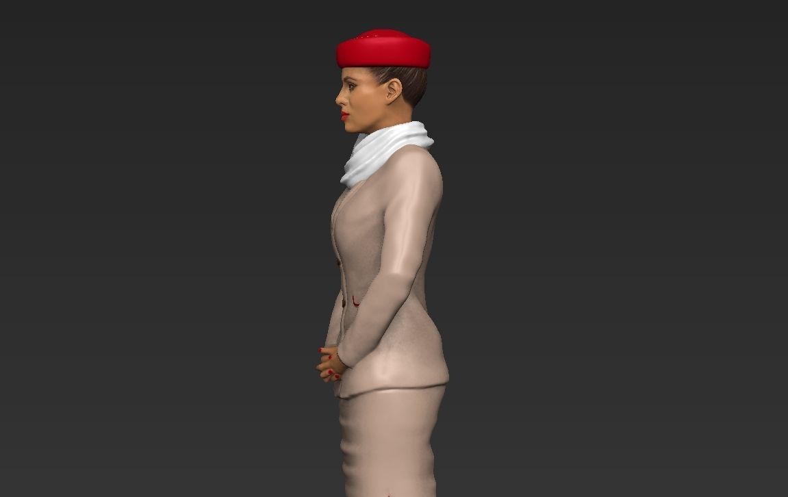 Emirates Airline stewardess ready for full color 3D printing 3D print model_32