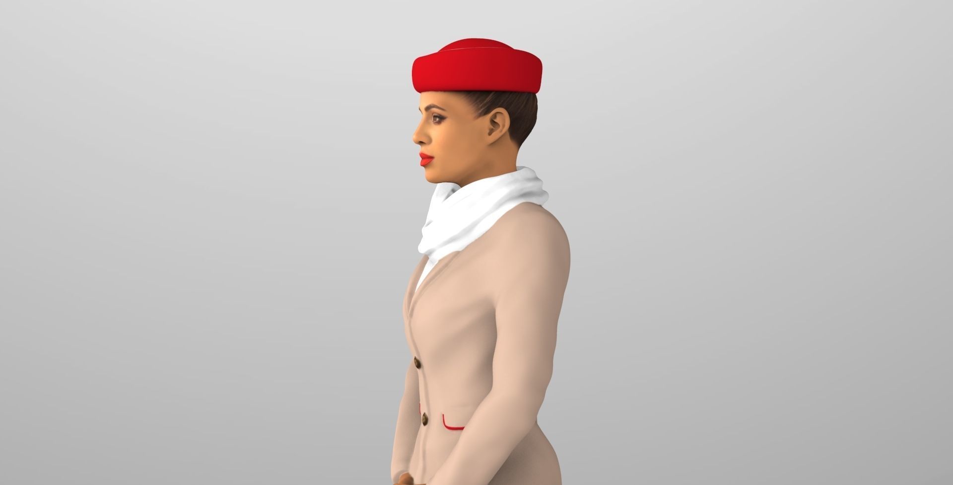 Emirates Airline stewardess ready for full color 3D printing 3D print model_5