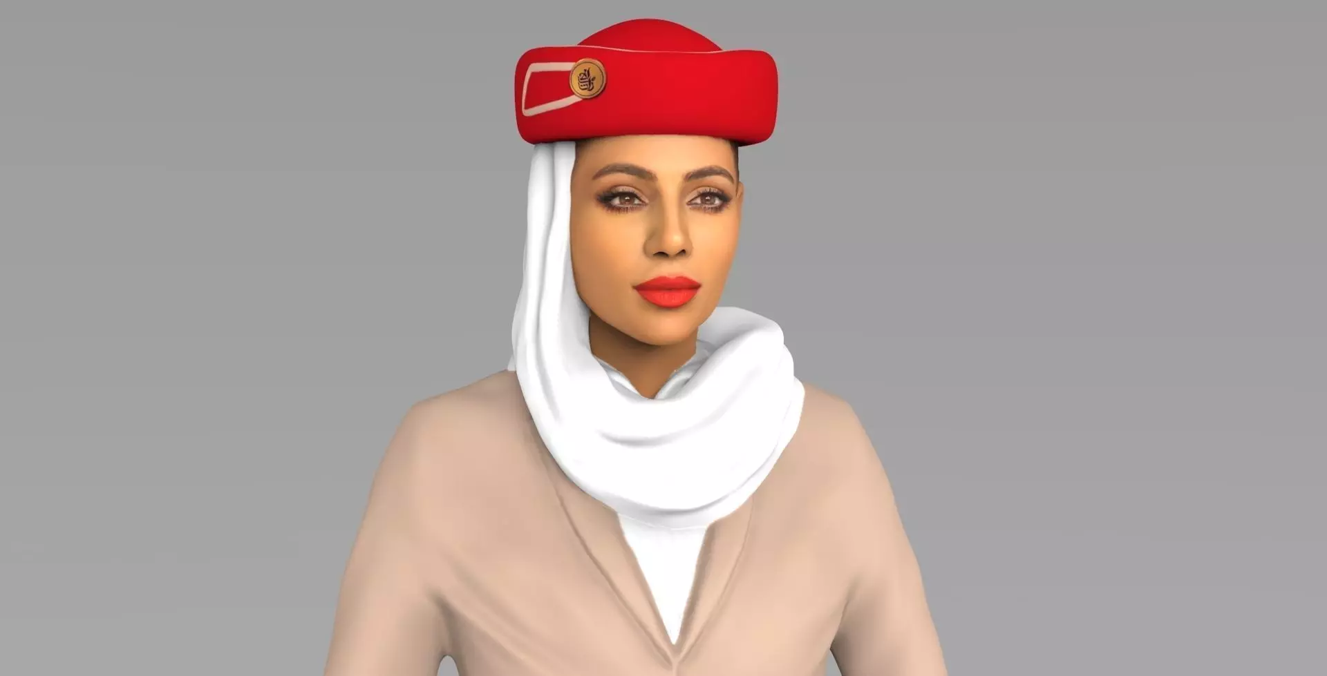 Emirates Airline stewardess ready for full color 3D printing 3D print model_0