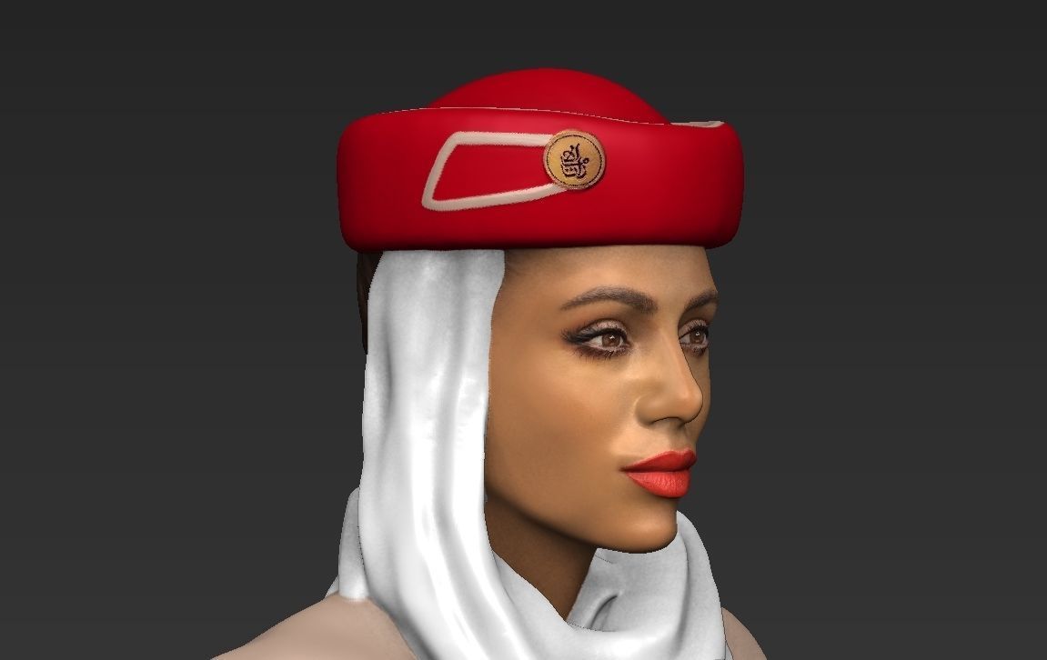 Emirates Airline stewardess ready for full color 3D printing 3D print model_25