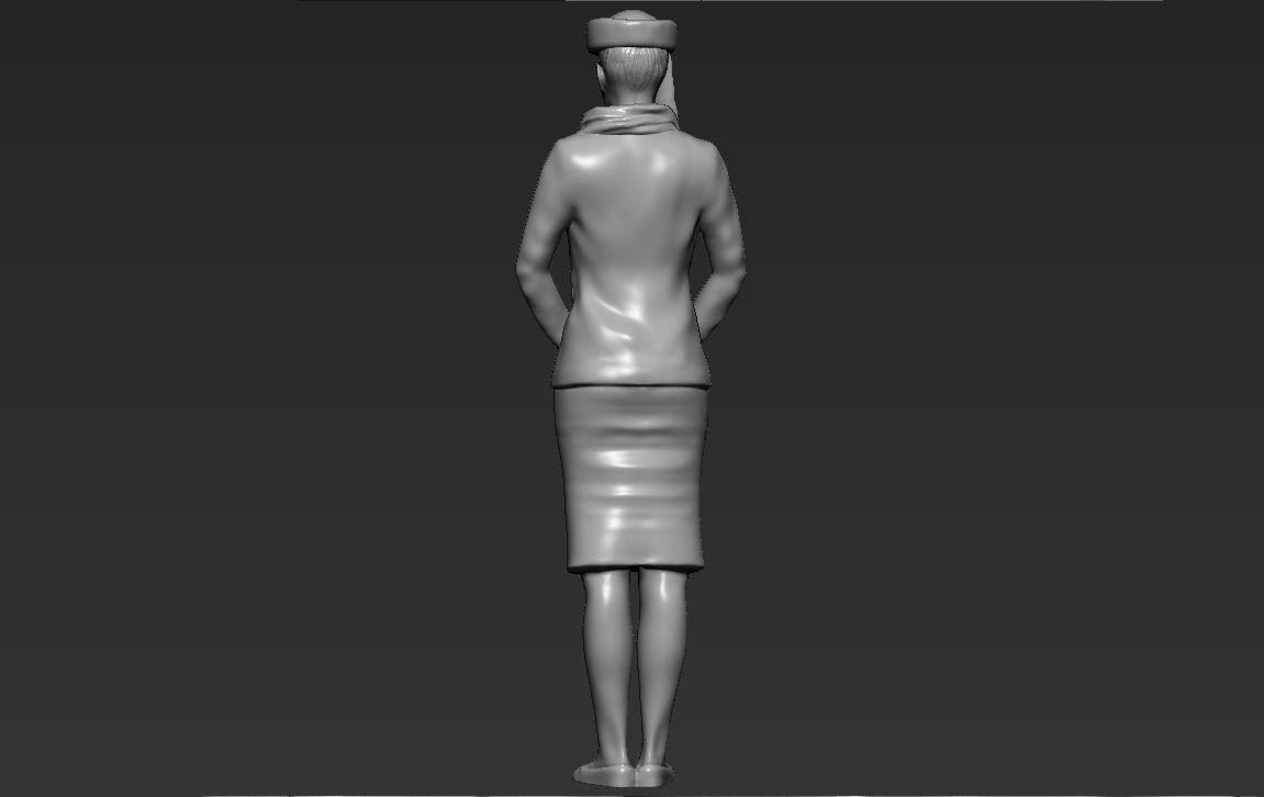 Emirates Airline stewardess ready for full color 3D printing 3D print model_58