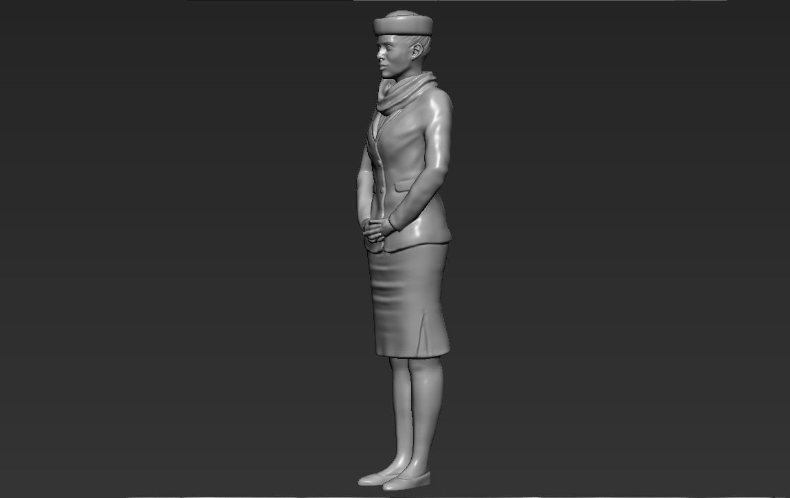 Emirates Airline stewardess ready for full color 3D printing 3D print model_49