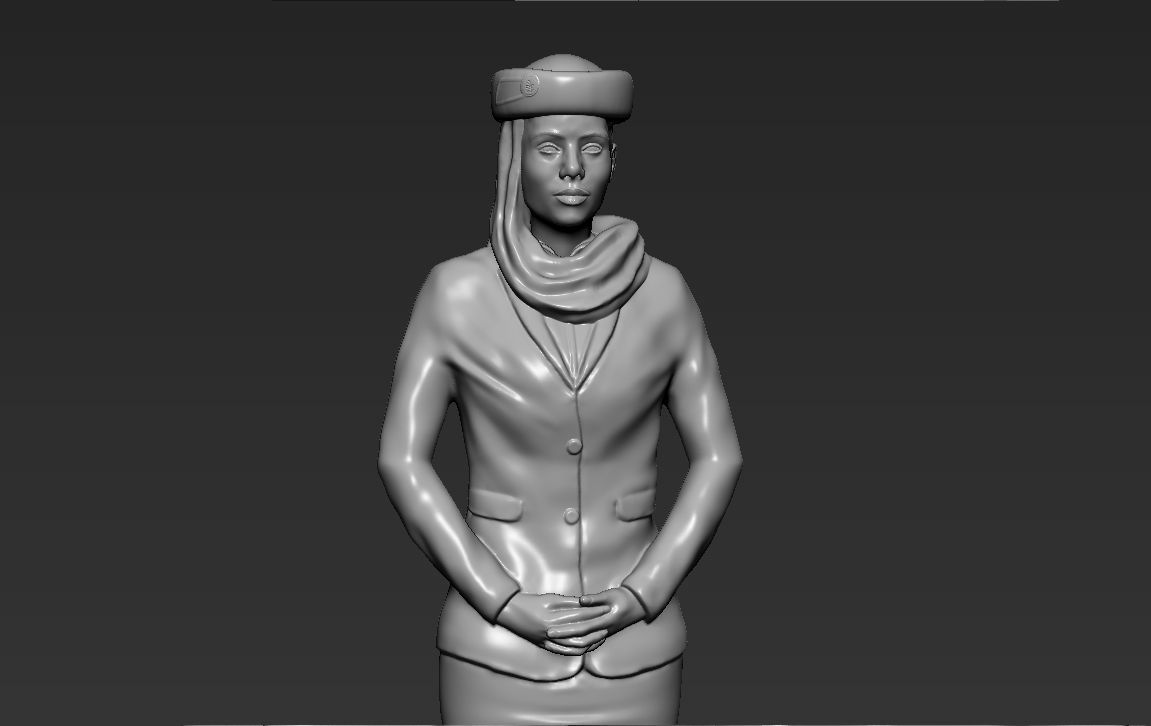 Emirates Airline stewardess ready for full color 3D printing 3D print model_44
