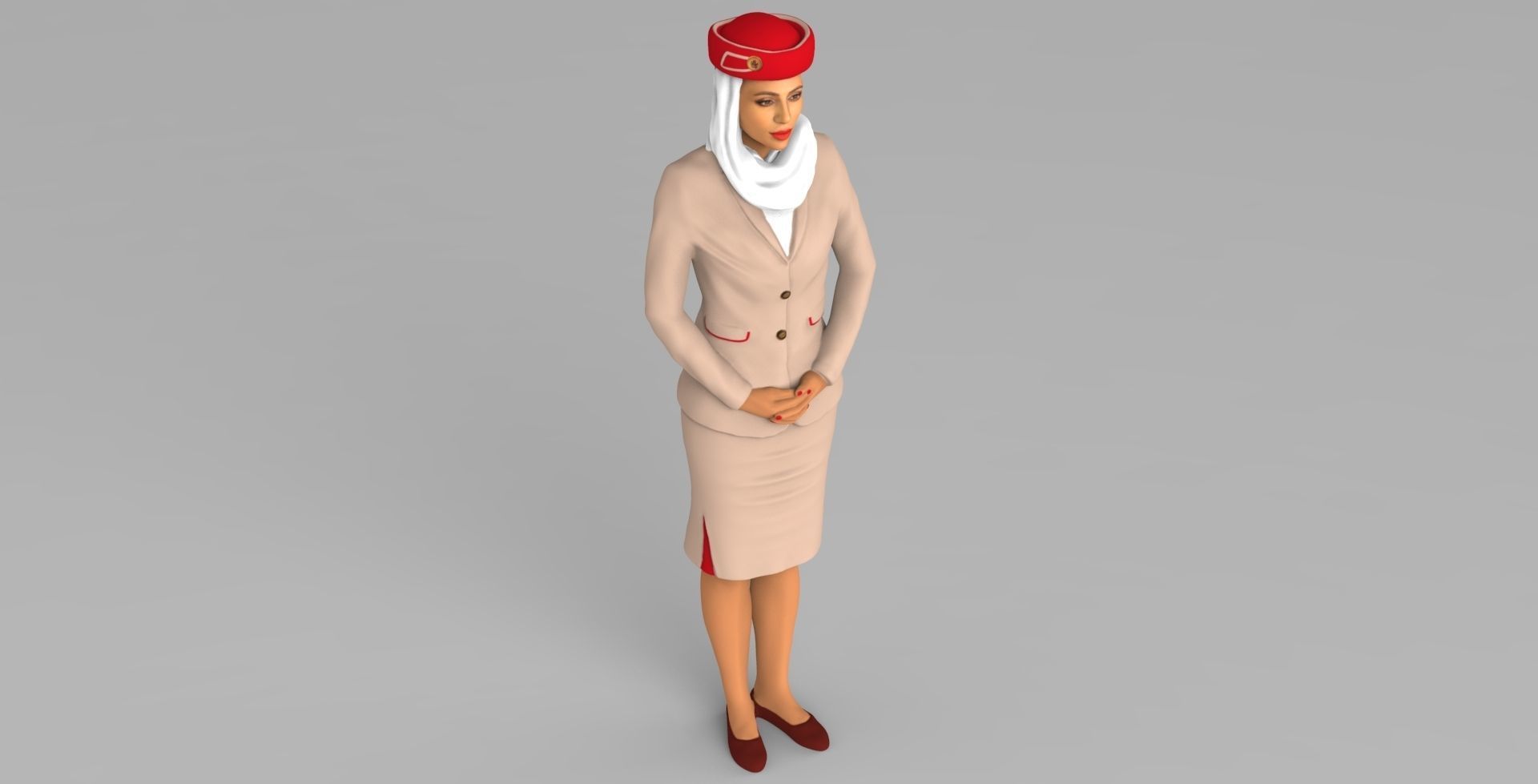 Emirates Airline stewardess ready for full color 3D printing 3D print model_20