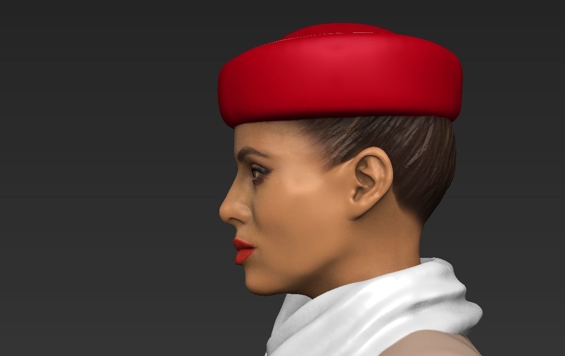 Emirates Airline stewardess ready for full color 3D printing 3D print model_28