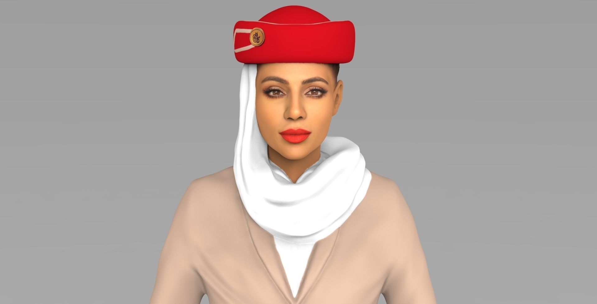 Emirates Airline stewardess ready for full color 3D printing 3D print model_1