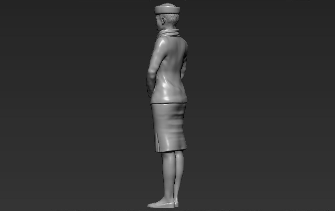 Emirates Airline stewardess ready for full color 3D printing 3D print model_53