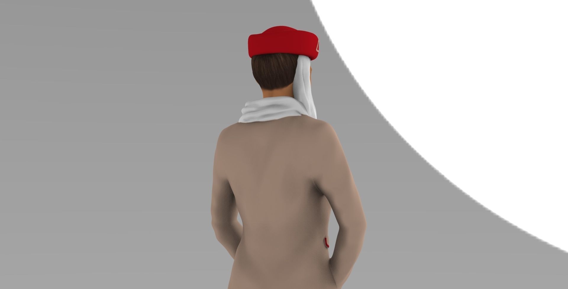 Emirates Airline stewardess ready for full color 3D printing 3D print model_15
