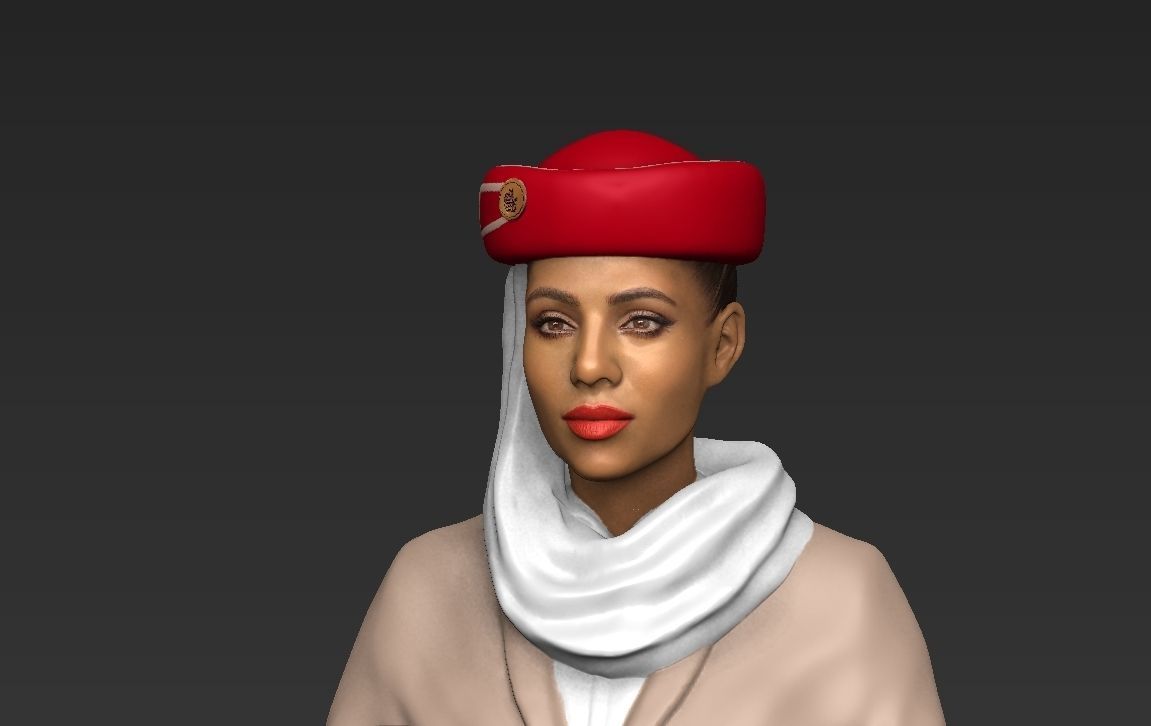 Emirates Airline stewardess ready for full color 3D printing 3D print model_22
