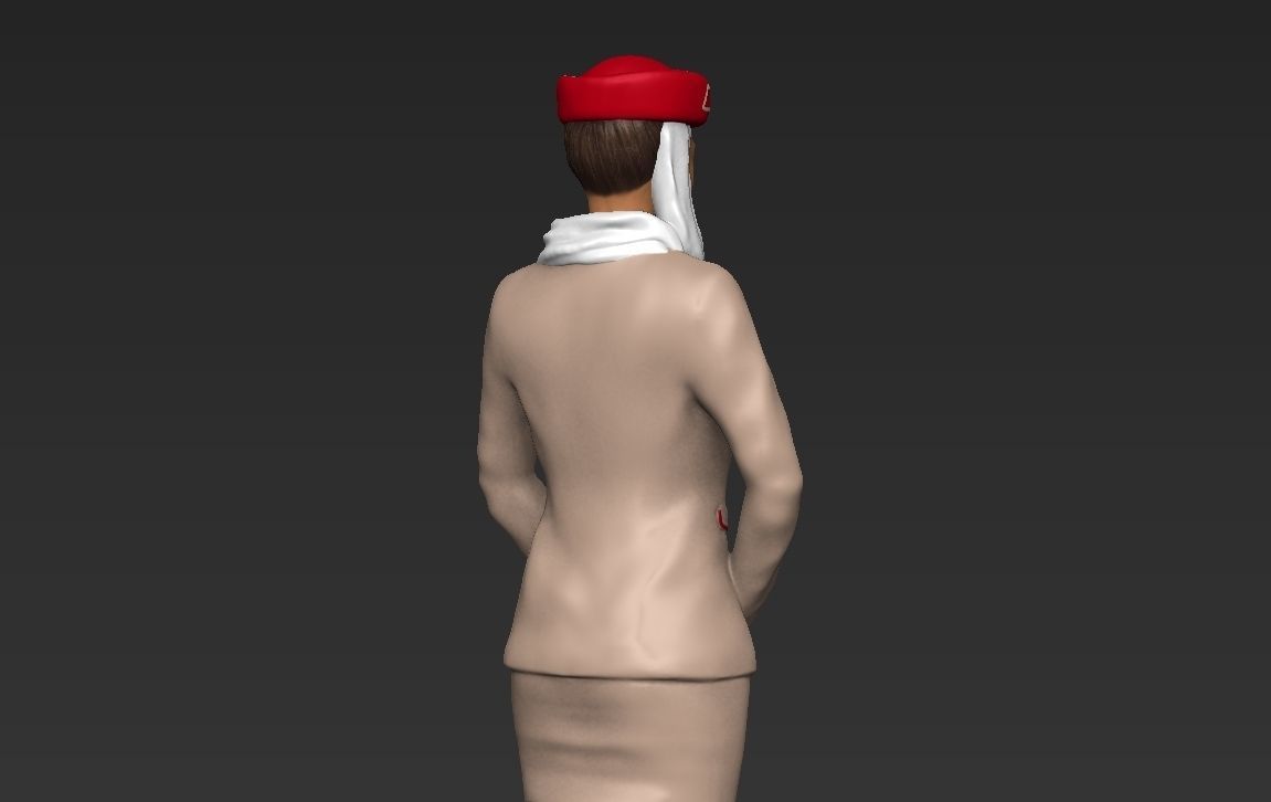 Emirates Airline stewardess ready for full color 3D printing 3D print model_27