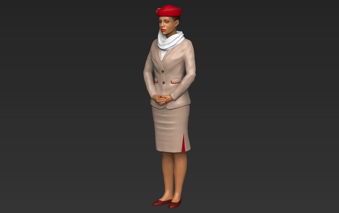 Emirates Airline stewardess ready for full color 3D printing 3D print model_34