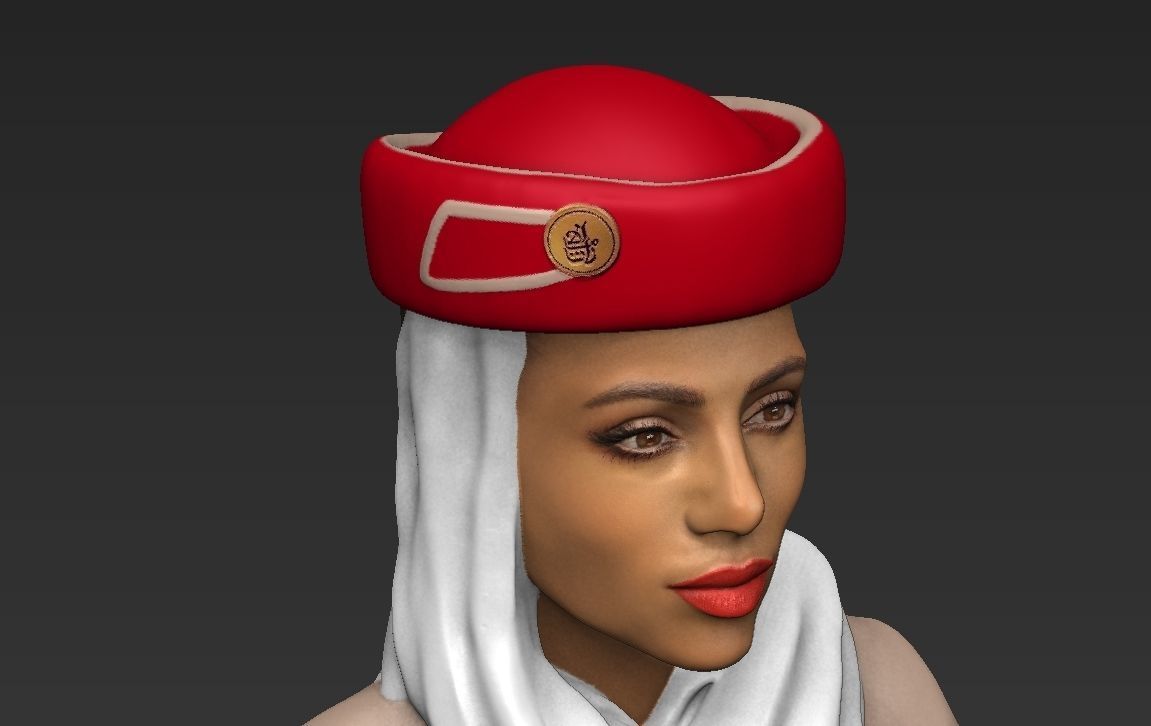 Emirates Airline stewardess ready for full color 3D printing 3D print model_23