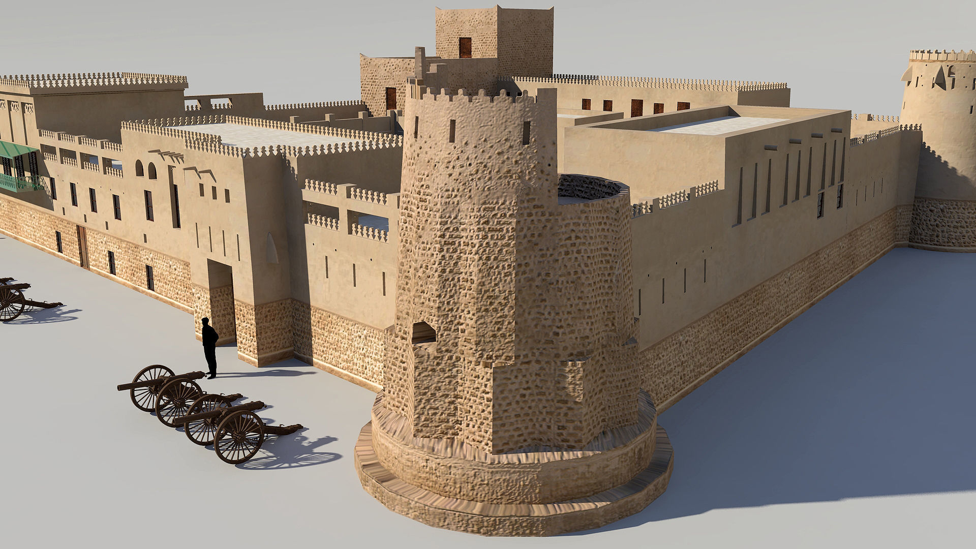 Sharjah Fort  Low-poly 3D model_12
