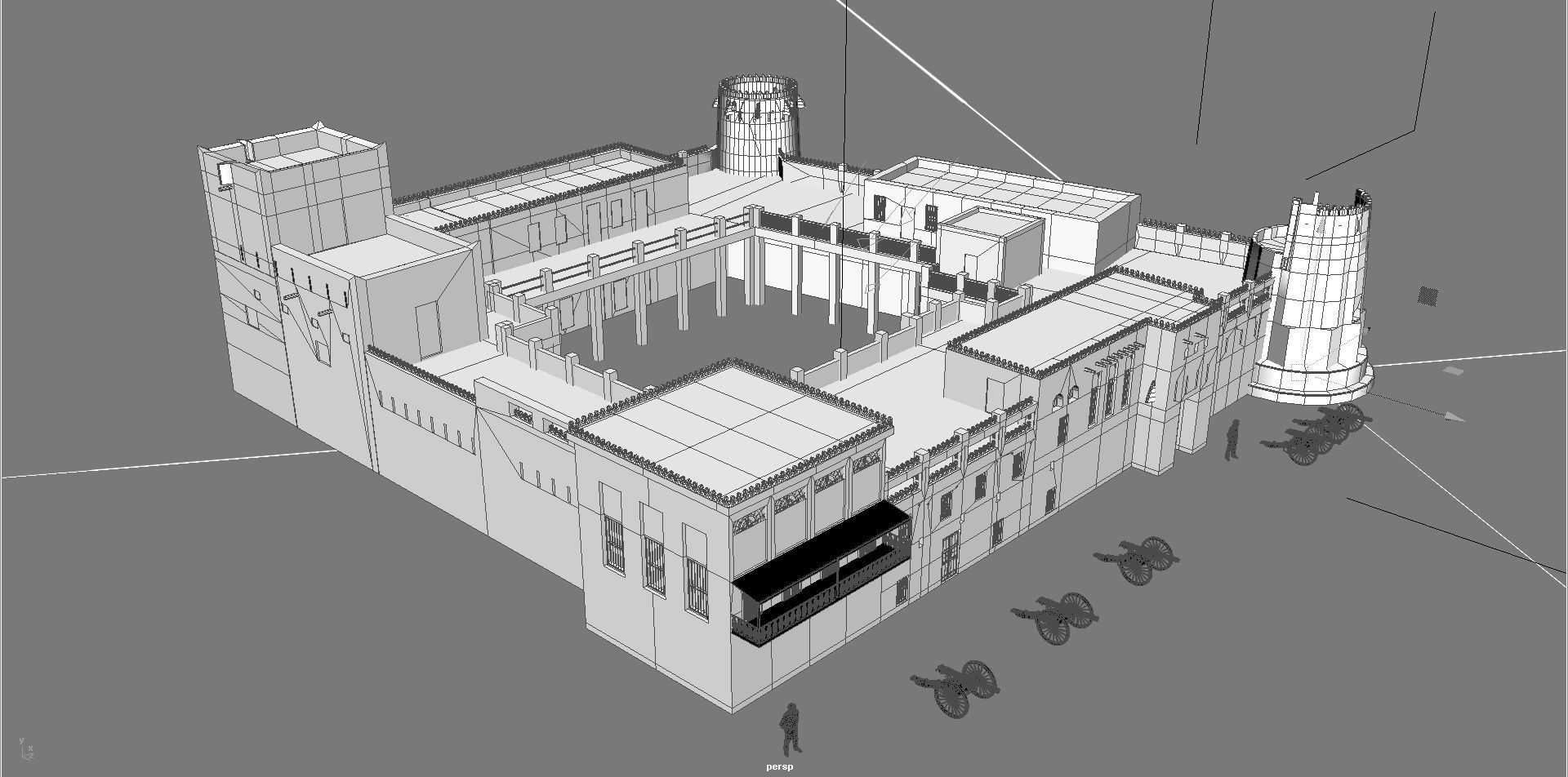 Sharjah Fort  Low-poly 3D model_10