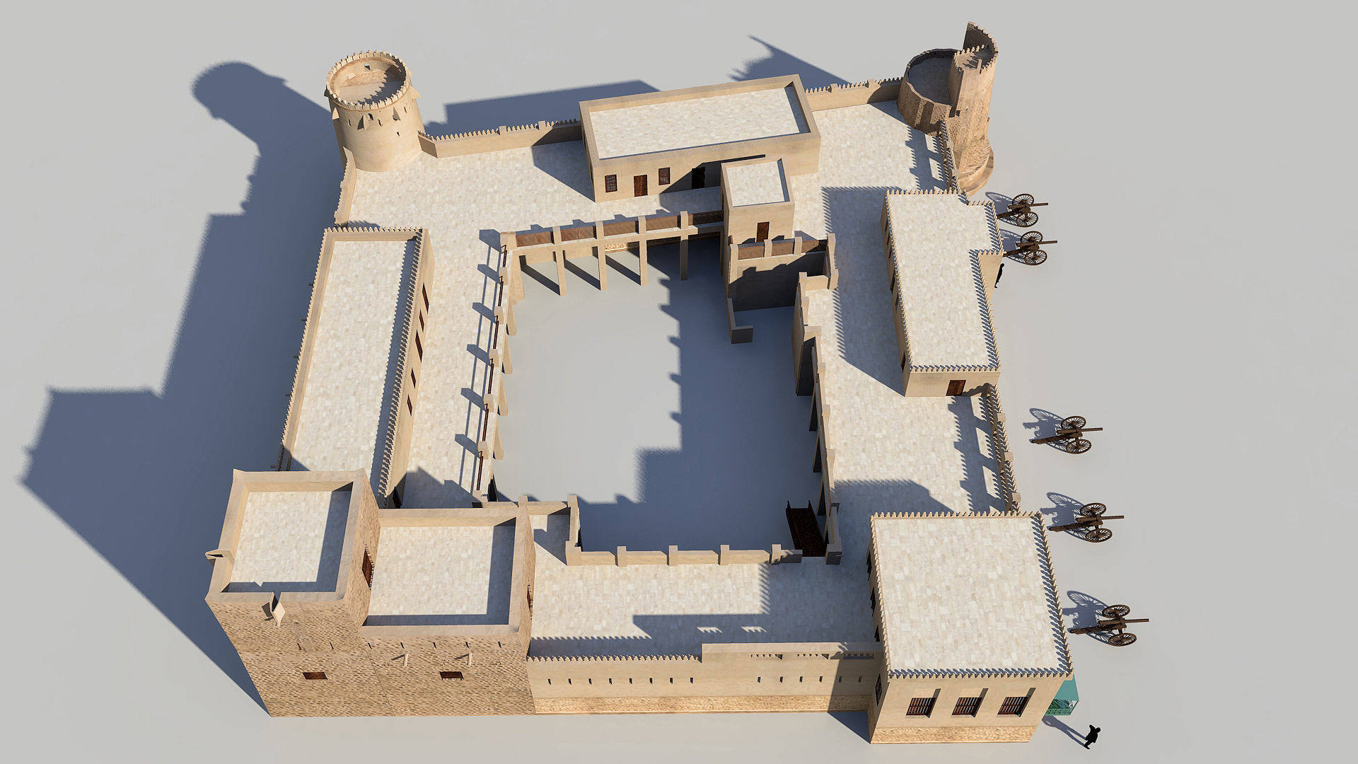 Sharjah Fort  Low-poly 3D model_8