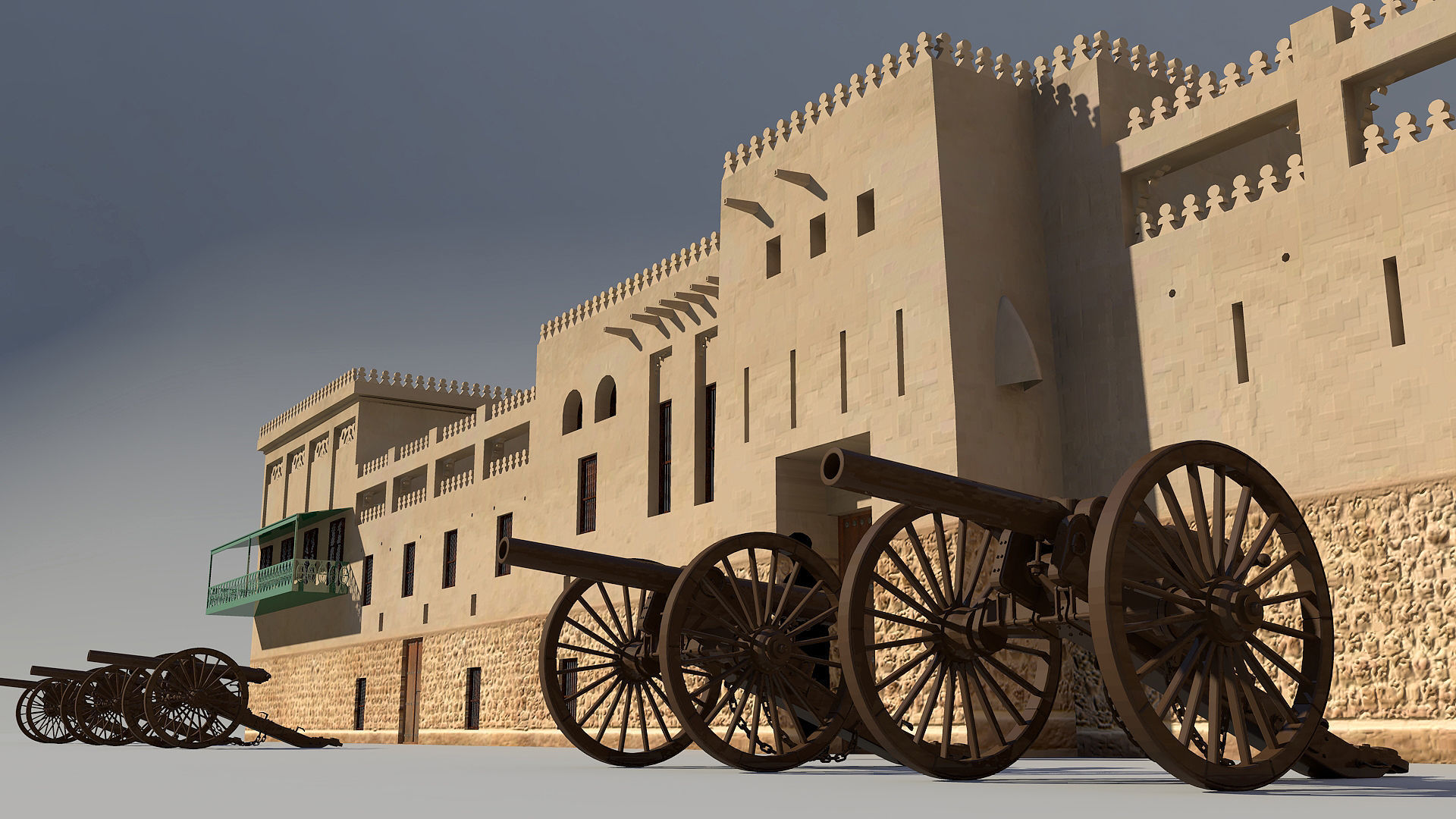 Sharjah Fort  Low-poly 3D model_13