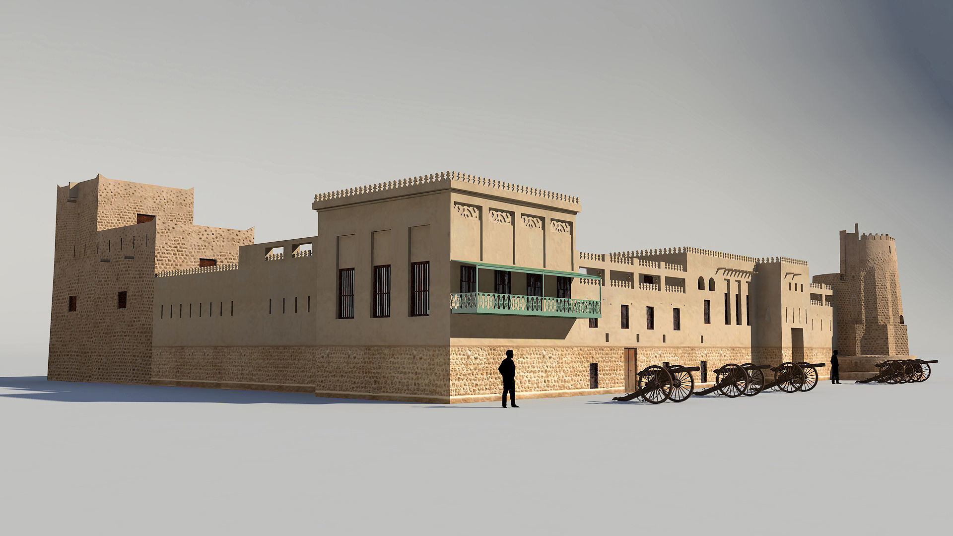 Sharjah Fort  Low-poly 3D model_9