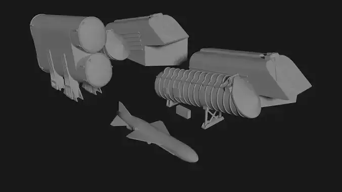 Anti Ship Missile P-15 SS-N-2A Styx 3D model