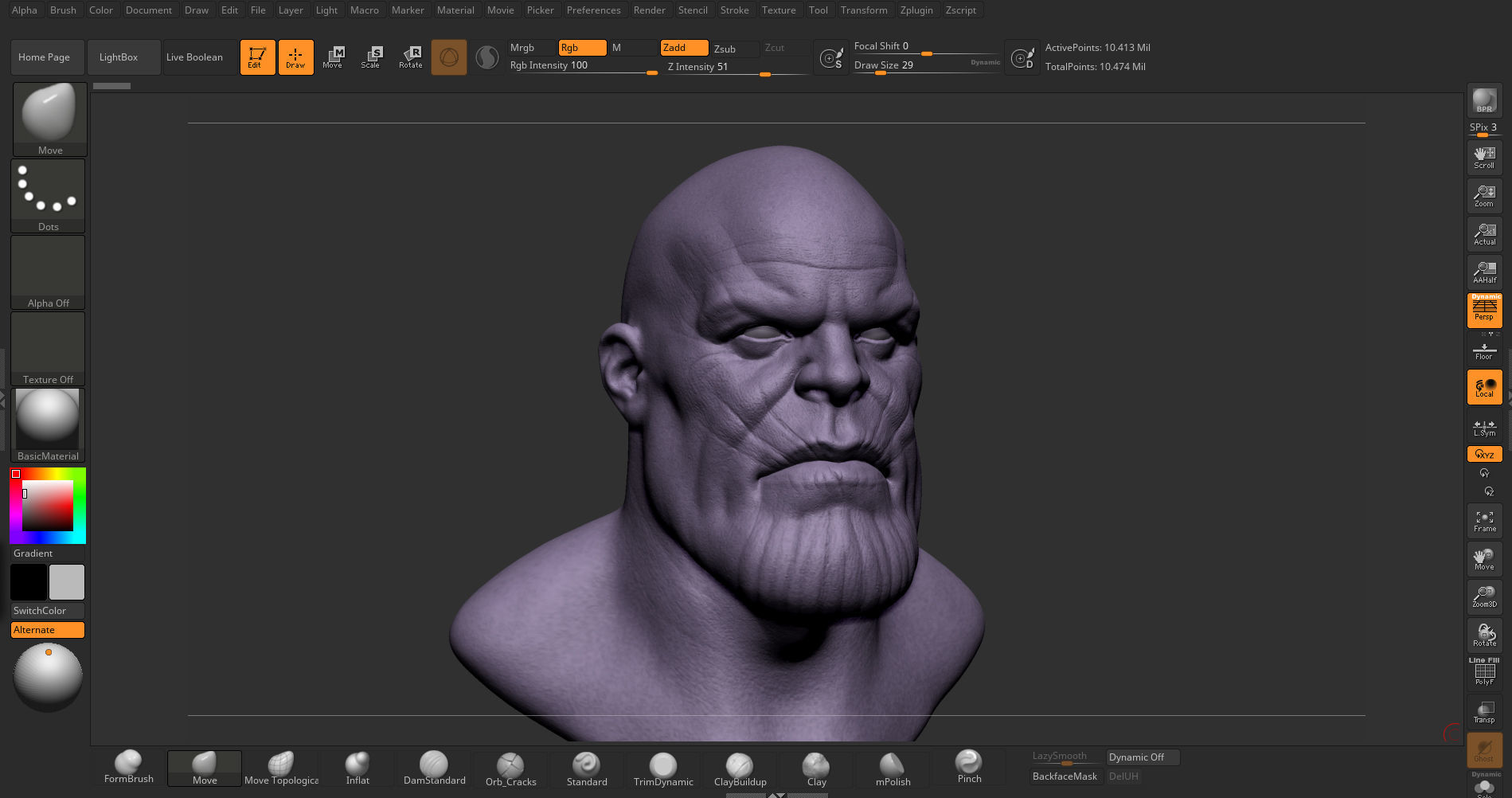 Thanos avengers bust 3D model_7