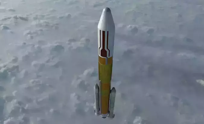 Nippon H-II Rocket Low-poly 3D model