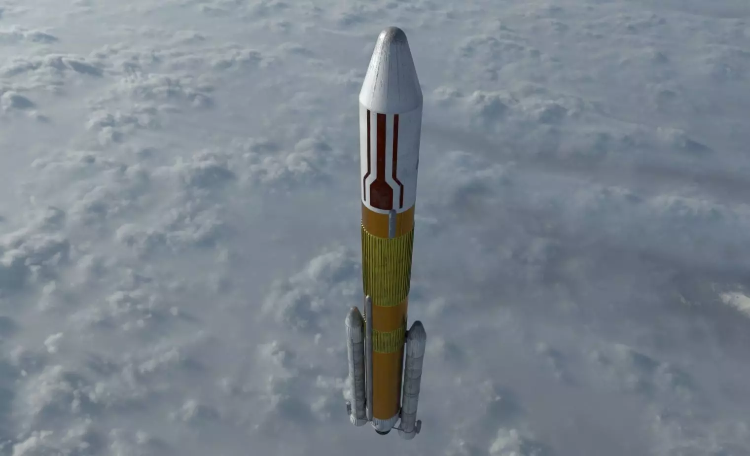 Nippon H-II Rocket Low-poly 3D model_0