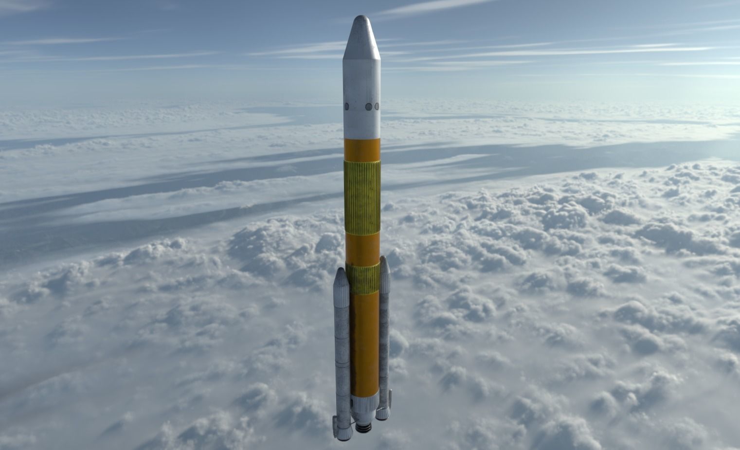 Nippon H-II Rocket Low-poly 3D model_3