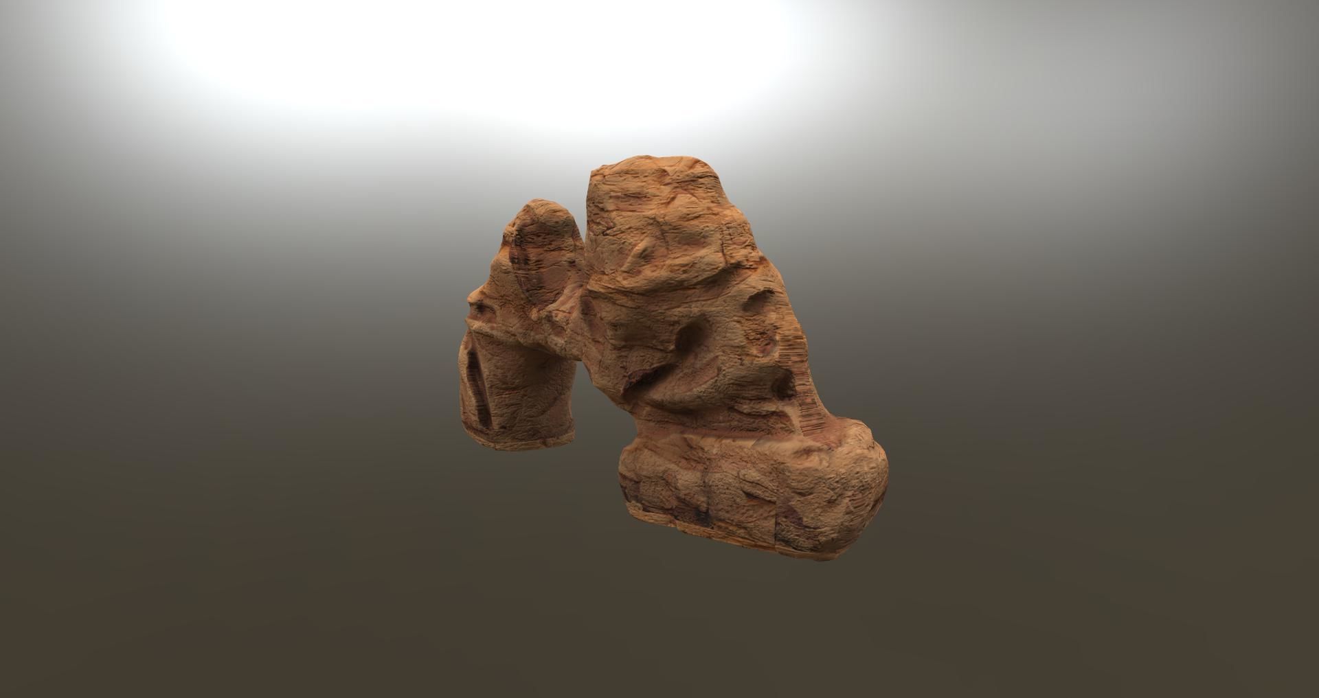 ARID ARCH DESERT CANYON ROCK Free low-poly 3D model_7