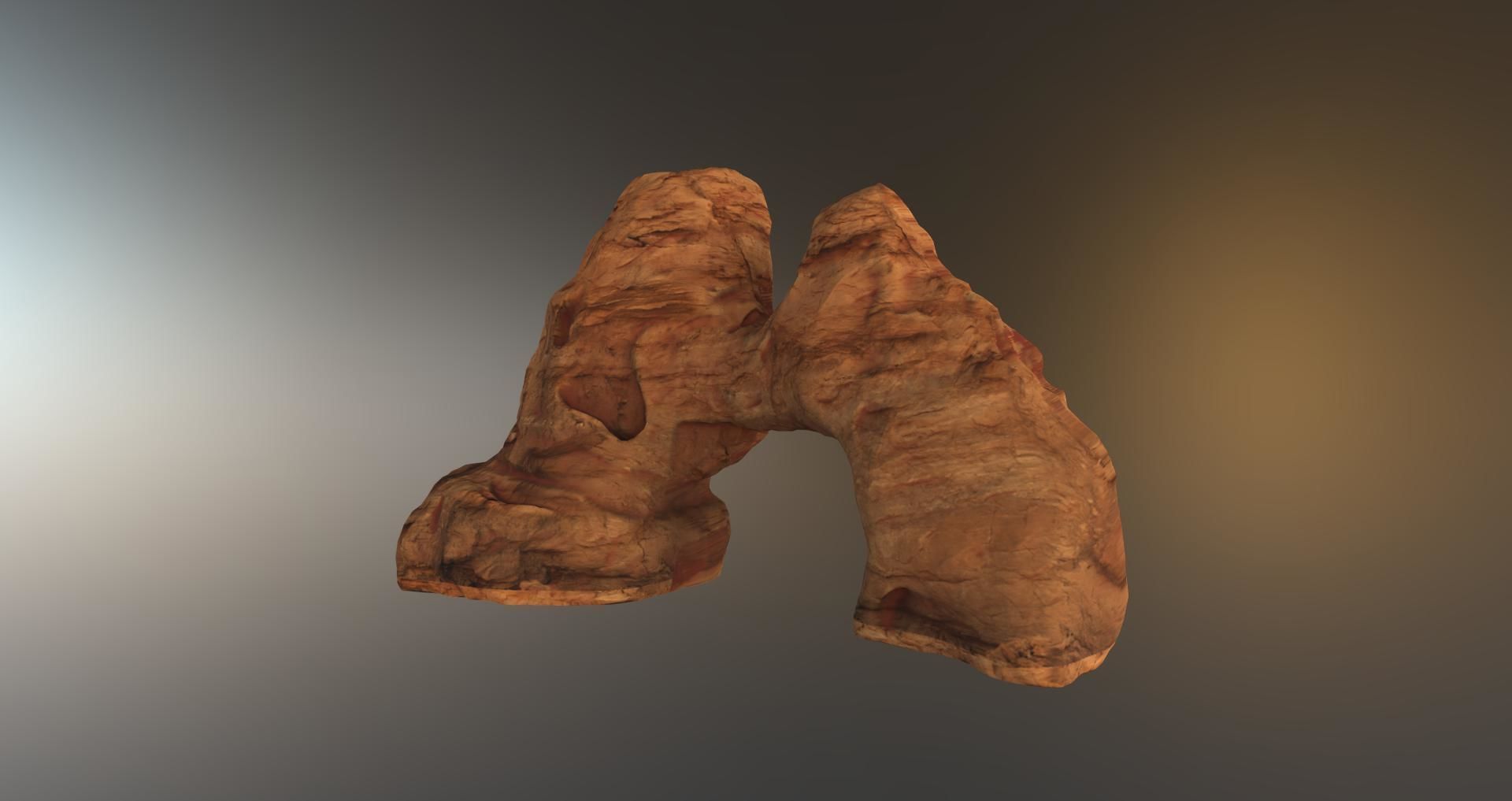 ARID ARCH DESERT CANYON ROCK Free low-poly 3D model_9