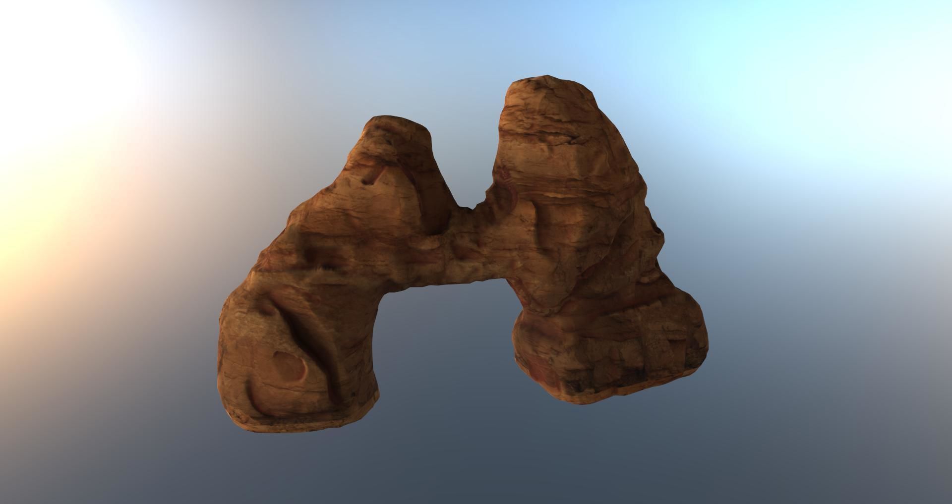 ARID ARCH DESERT CANYON ROCK Free low-poly 3D model_6