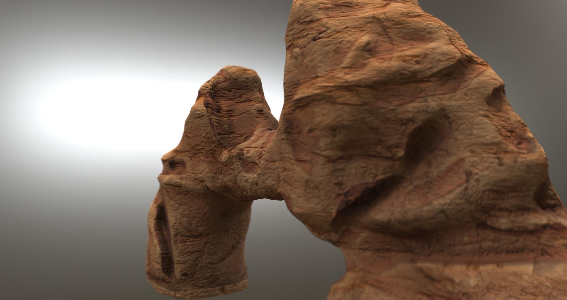 ARID ARCH DESERT CANYON ROCK Free low-poly 3D model_1