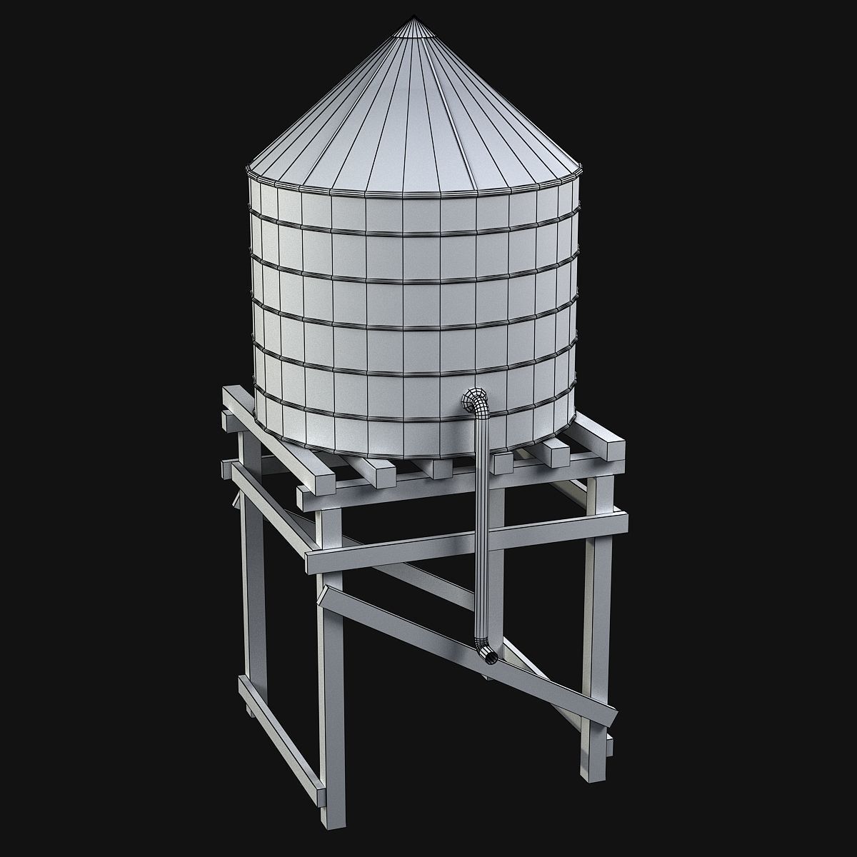water tower 3D model_8