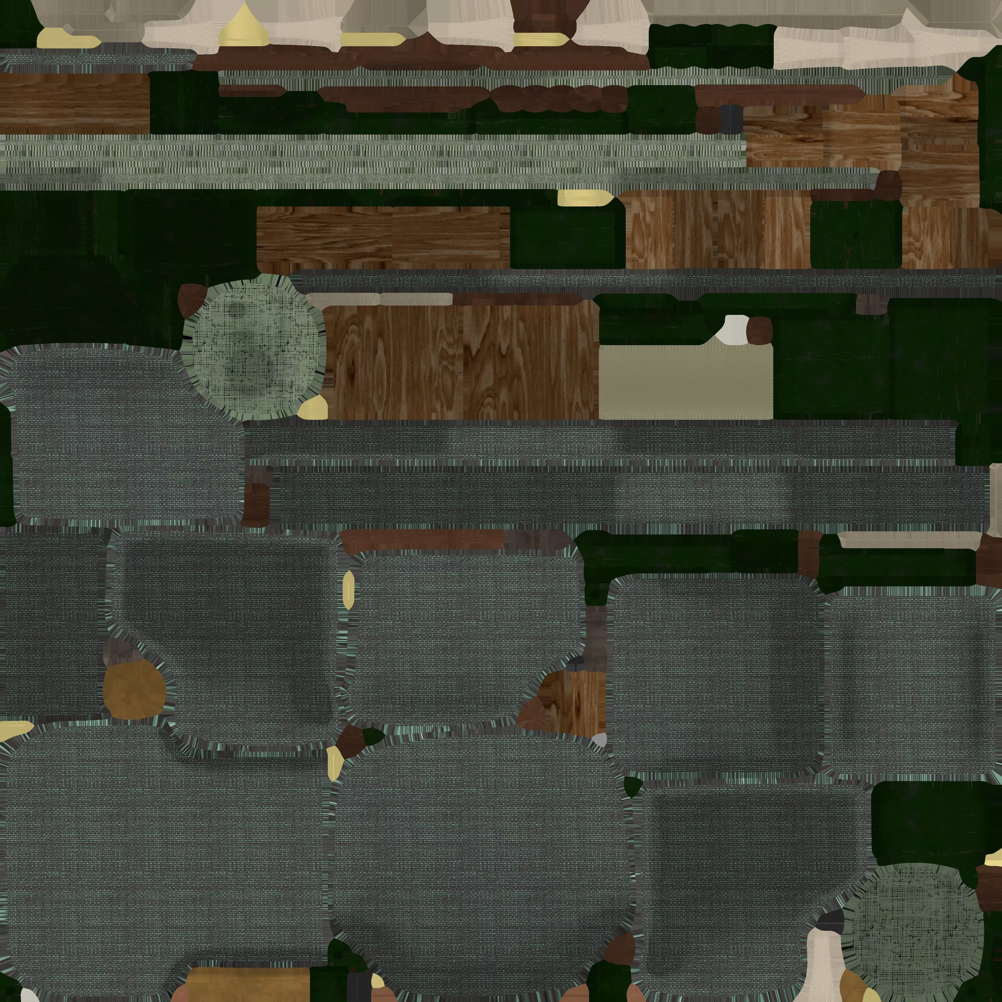 Old Side Stand and Recliner Low-poly 3D model_11