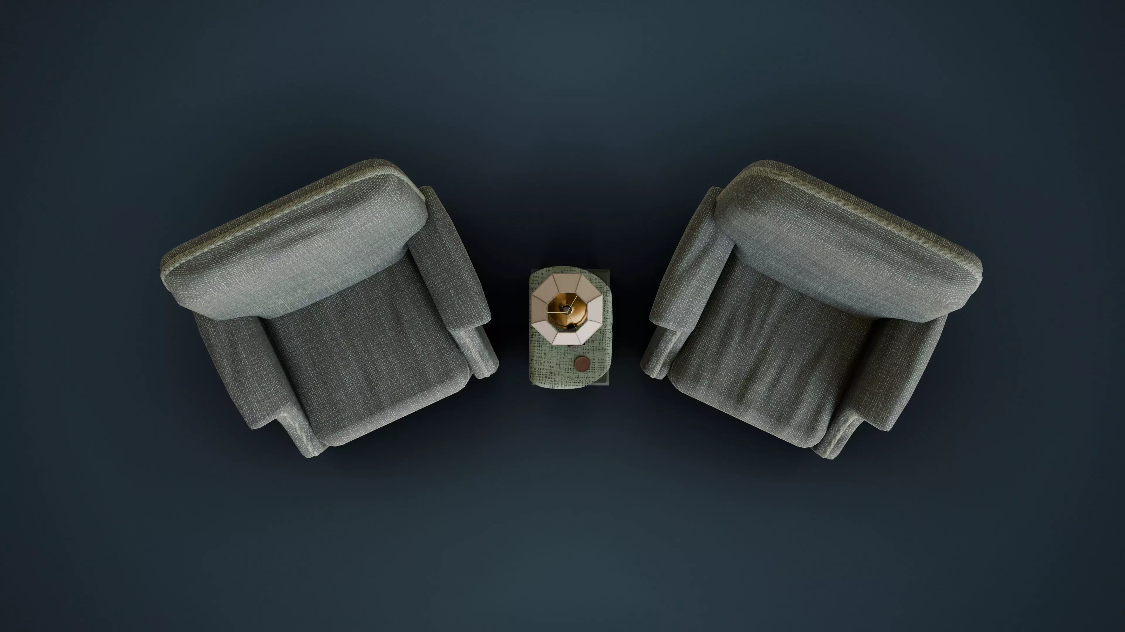 Old Side Stand and Recliner Low-poly 3D model_2