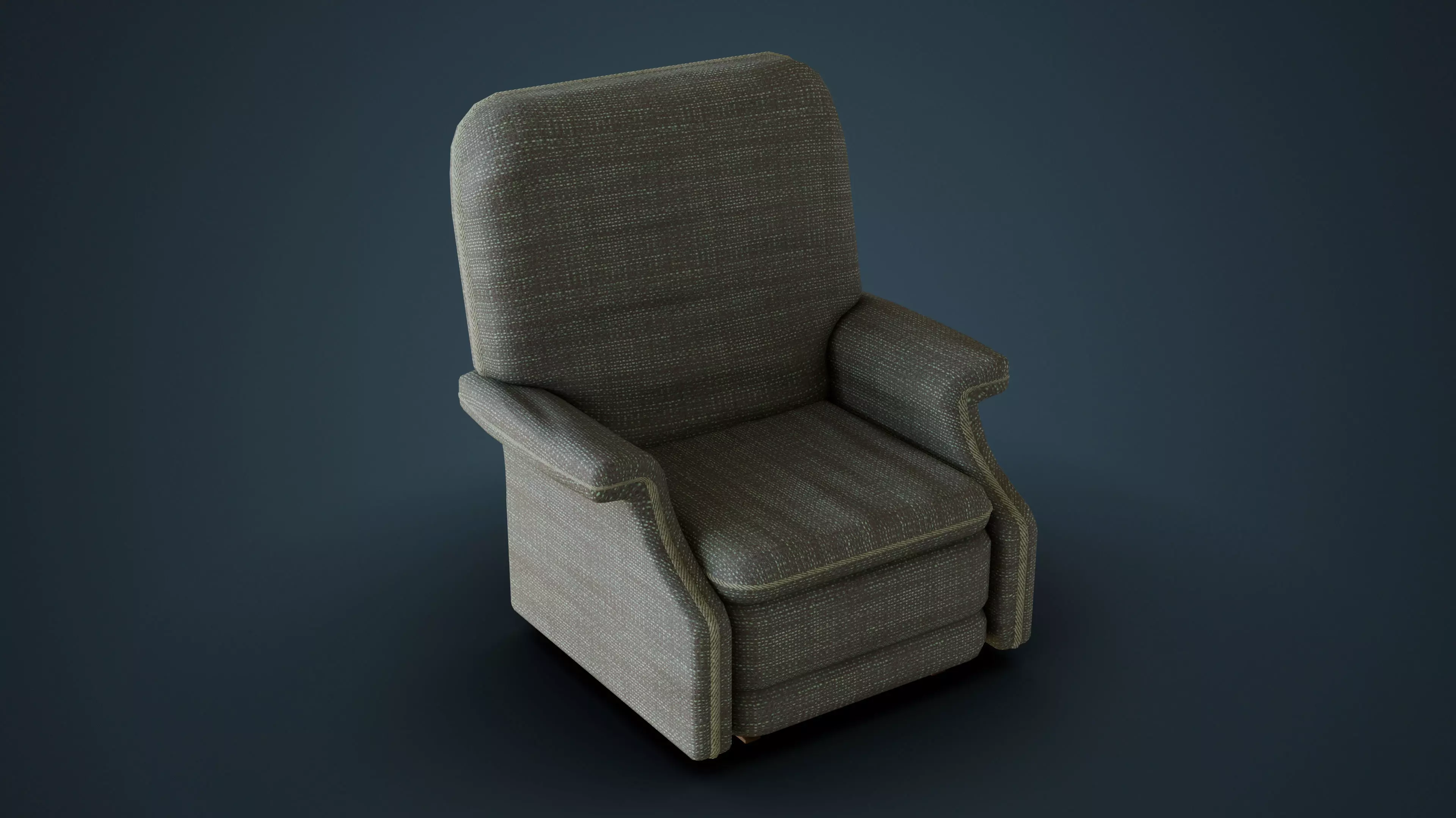 Old Side Stand and Recliner Low-poly 3D model_4