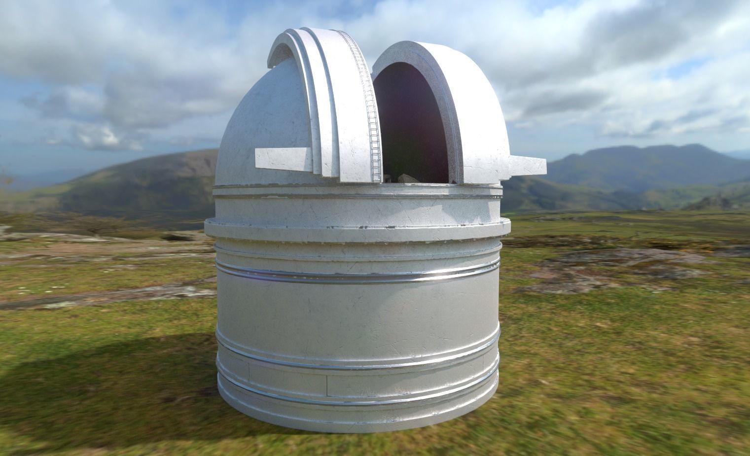 Palomar Observatory Low-poly 3D model_2