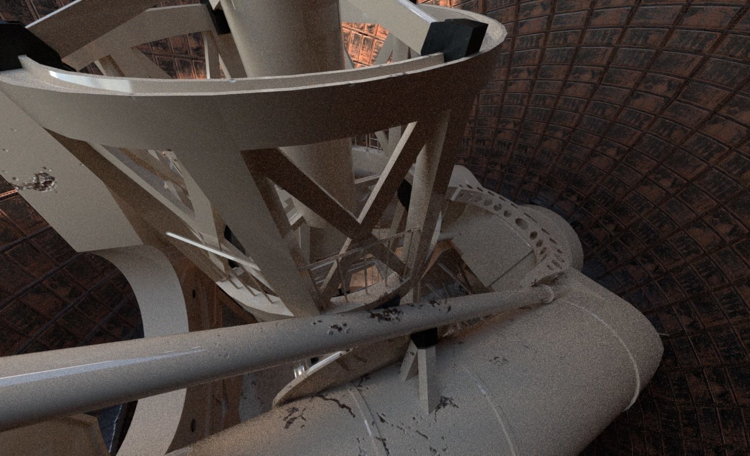 Palomar Observatory Low-poly 3D model_3