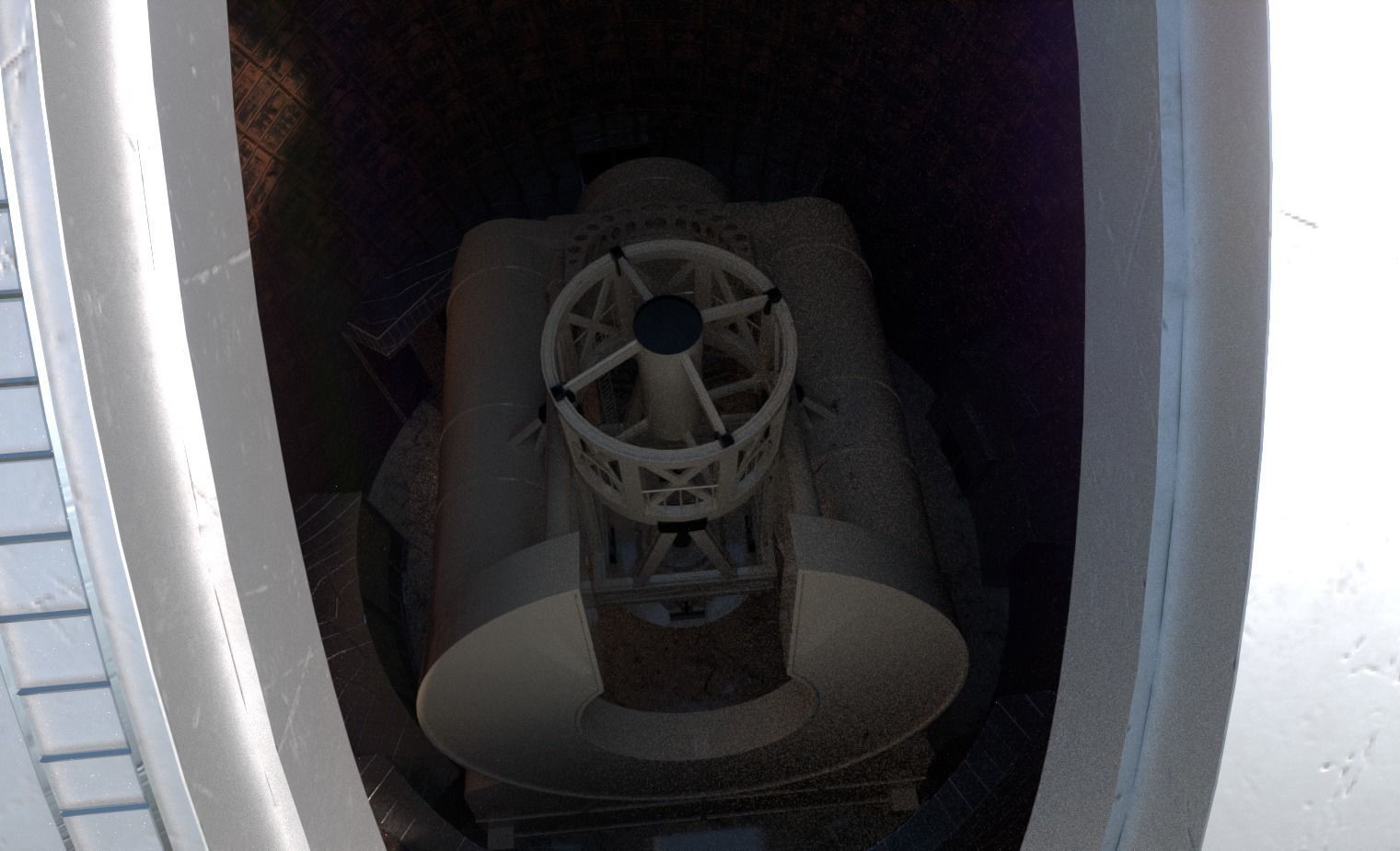 Palomar Observatory Low-poly 3D model_4