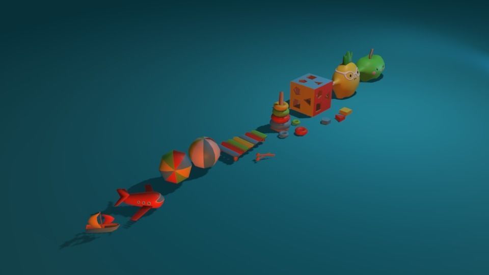 Toys - Low Poly fruit Low-poly 3D model_4