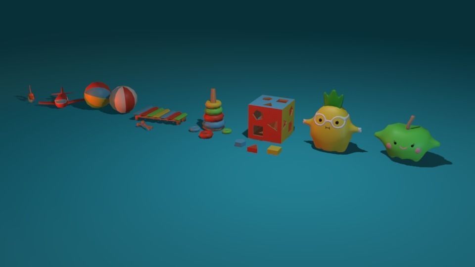 Toys - Low Poly fruit Low-poly 3D model_3