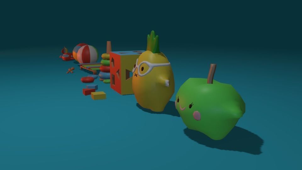 Toys - Low Poly fruit Low-poly 3D model_7