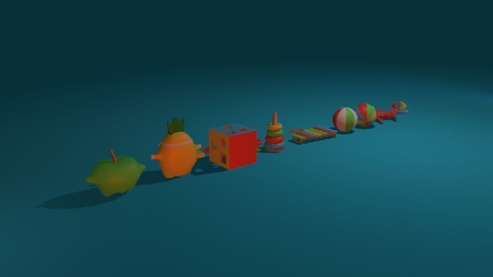Toys - Low Poly fruit Low-poly 3D model_6