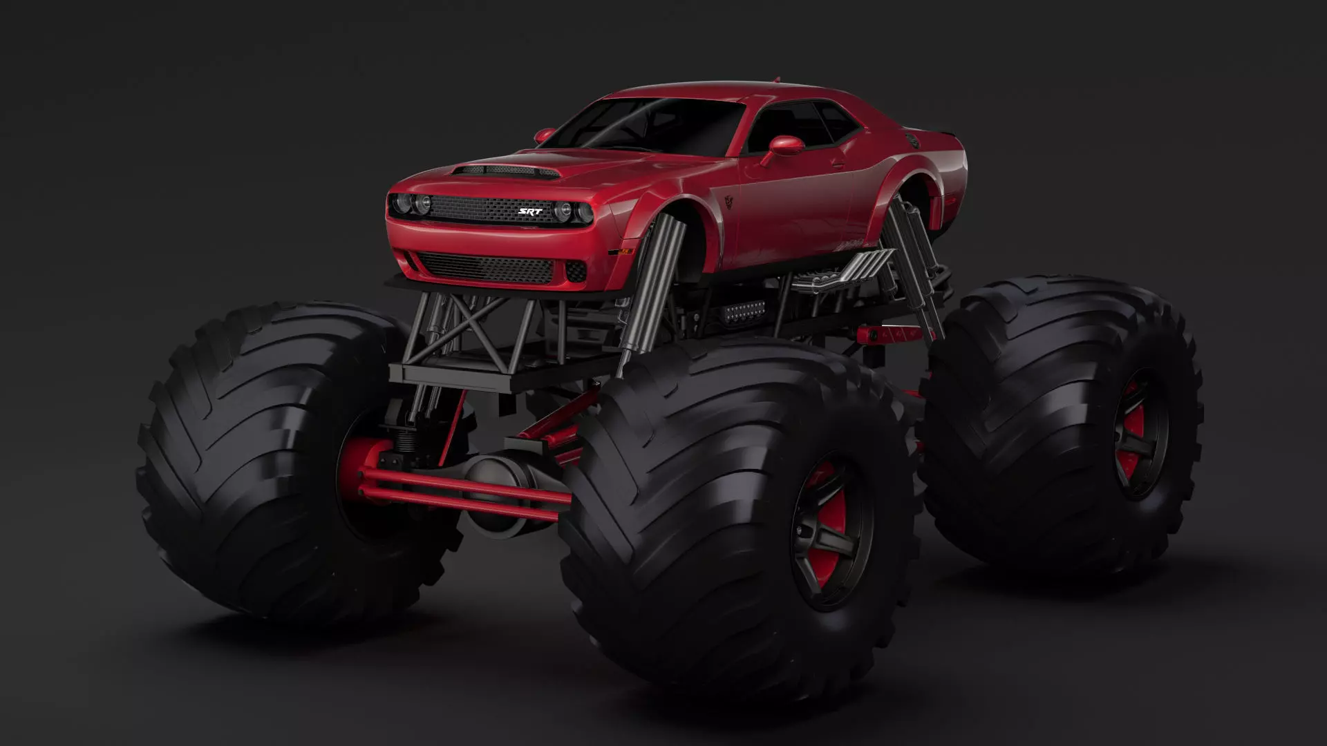 Monster Truck Dodge Challenger Demon 3D model