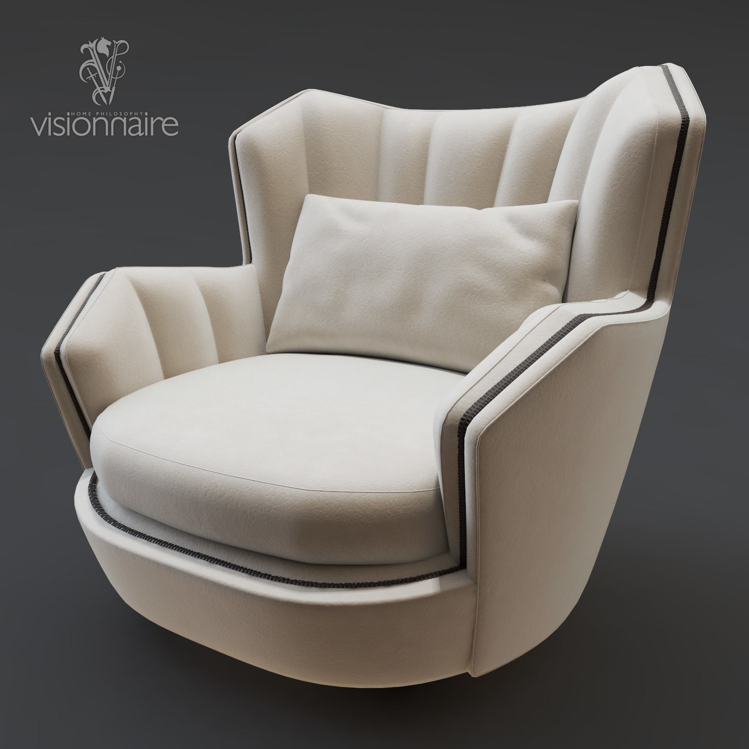 Visionnaire hemingway armchair 3D model_1