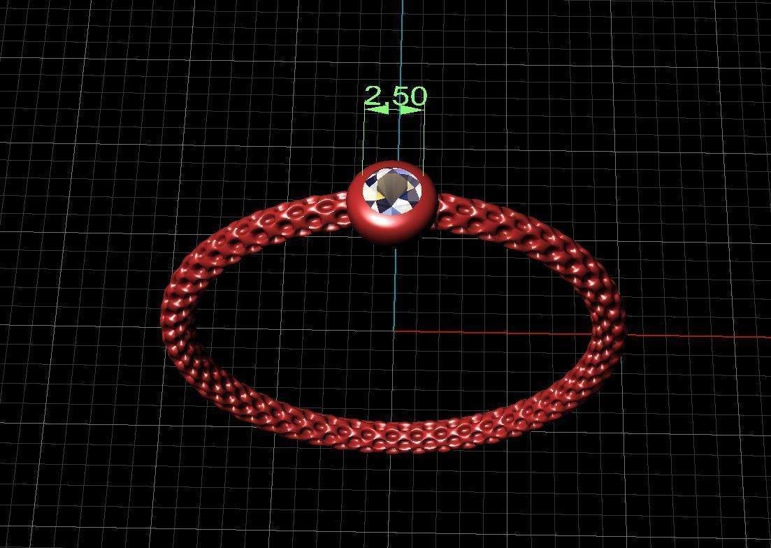 Unique minimalist diamond ring 3d print model gold pattern 3D print model_4