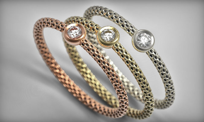 Unique minimalist diamond ring 3d print model gold pattern 3D print model