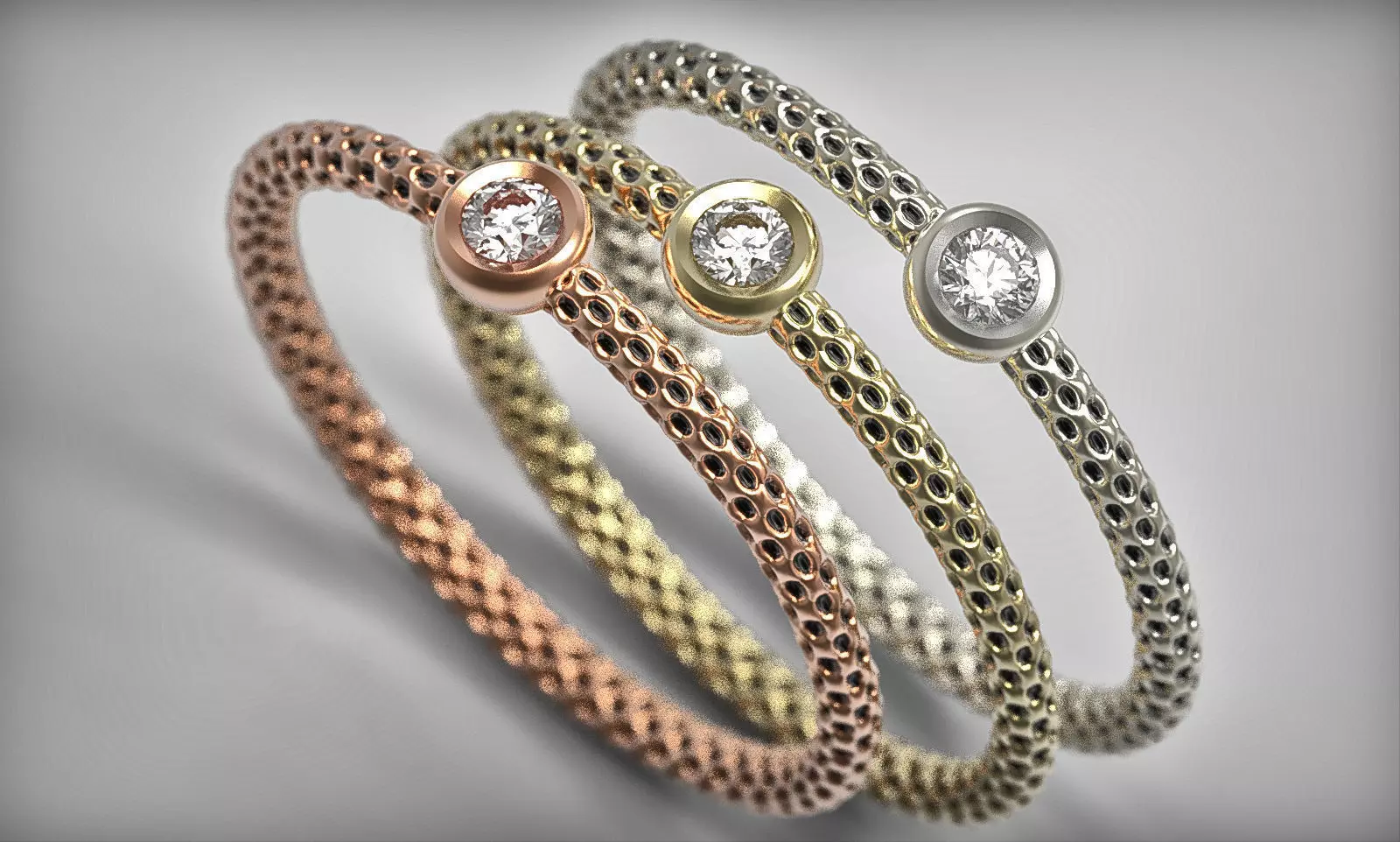 Unique minimalist diamond ring 3d print model gold pattern 3D print model_0