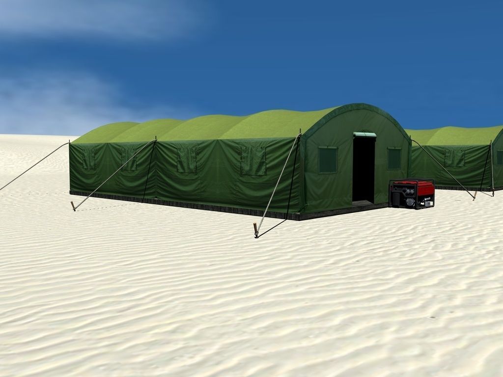 Big Army Tent Low-poly 3D model_3