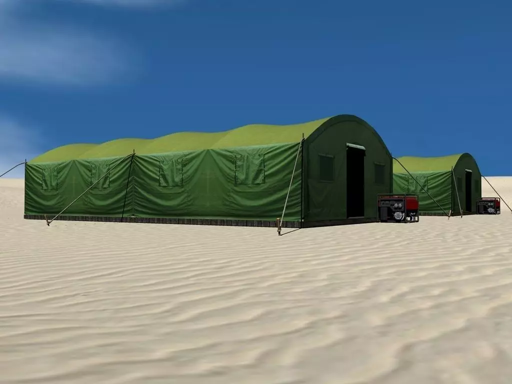 Big Army Tent Low-poly 3D model_0