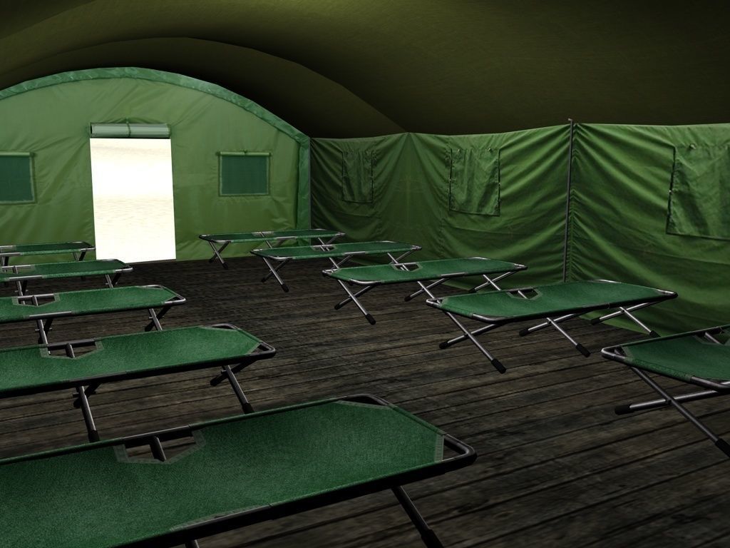 Big Army Tent Low-poly 3D model_6